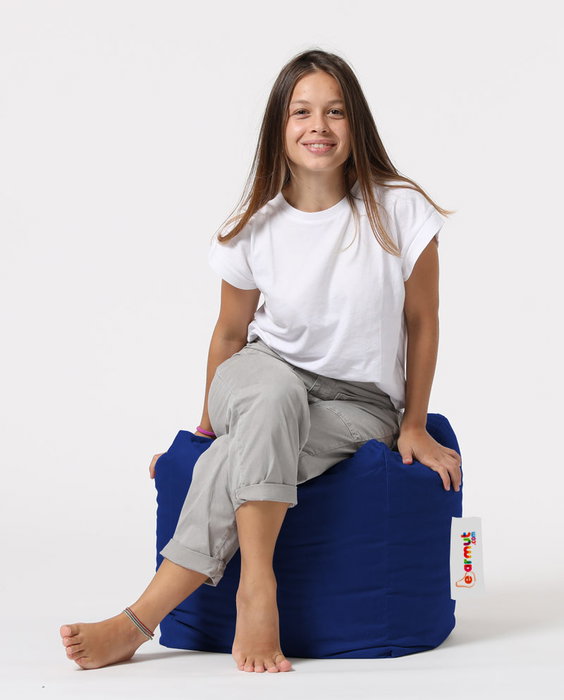 Atelier Del Sofa Square Pouf - Blue